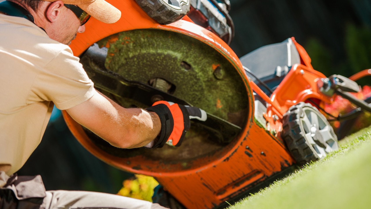 How to sharpen lawnmower blades without removing
